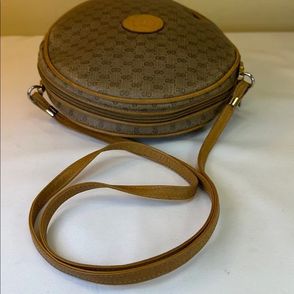 Gucci Monogram RARE Vintage 1980’s Micro GG Round Ophidia Canteen Made in Italy - Picture 9 of 14